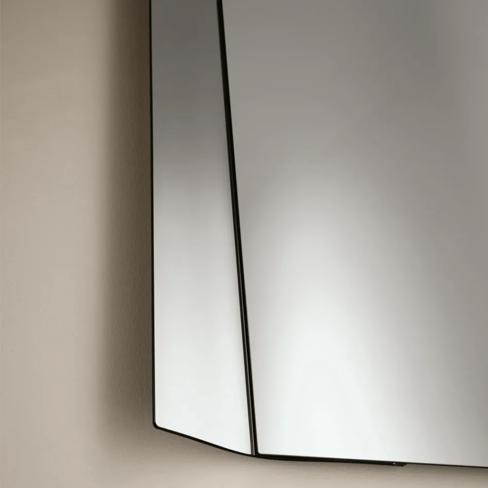 Rectangular Mirror with Side Insert in Two Colors Made in Italy - Lumis Viadurini