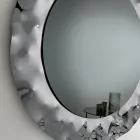 Round Mirror with Wavy Glass Frame Made in Italy - Adelma Viadurini