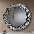 Round Mirror with Wavy Glass Frame Made in Italy - Adelma
