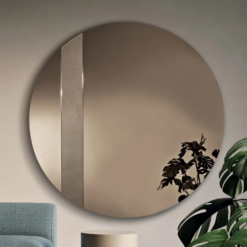 Round Mirror with Mesh Insert Made in Italy - Brigitta Viadurini