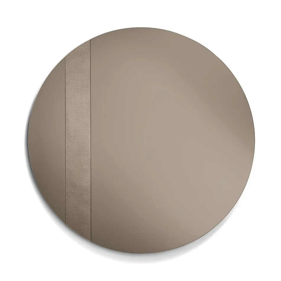 Round Mirror with Mesh Insert Made in Italy - Brigitta Viadurini