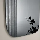 Shaped Mirror with Striped Insert Made in Italy - Alessia Viadurini
