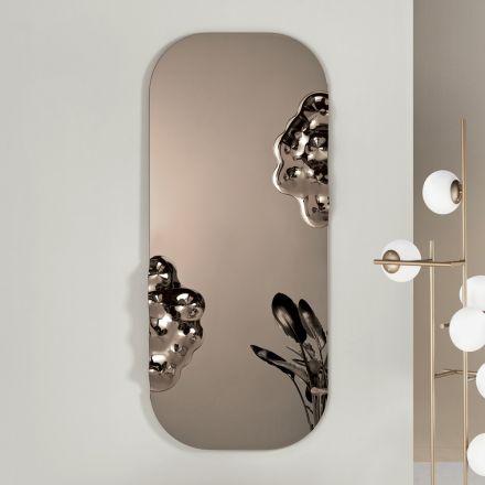 Rectangular Shaped Mirror with Wavy Glass Insert Made in Italy - Adelasia Viadurini