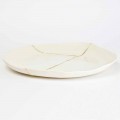 Round valet tray in white porcelain and gold leaf design - Cicatroro