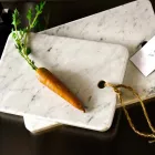 Cutting board in Carrarra White Marble of Made in Italy Design - Masha Viadurini