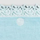Cotton and Linen Sponge Bathroom Rug with Poema Lace 2 Colors - Cuorotto Viadurini