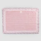 Cotton and Linen Sponge Bathroom Rug with Poema Lace 2 Colors - Cuorotto Viadurini