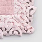 Cotton and Linen Sponge Bathroom Rug with Poema Lace 2 Colors - Cuorotto Viadurini