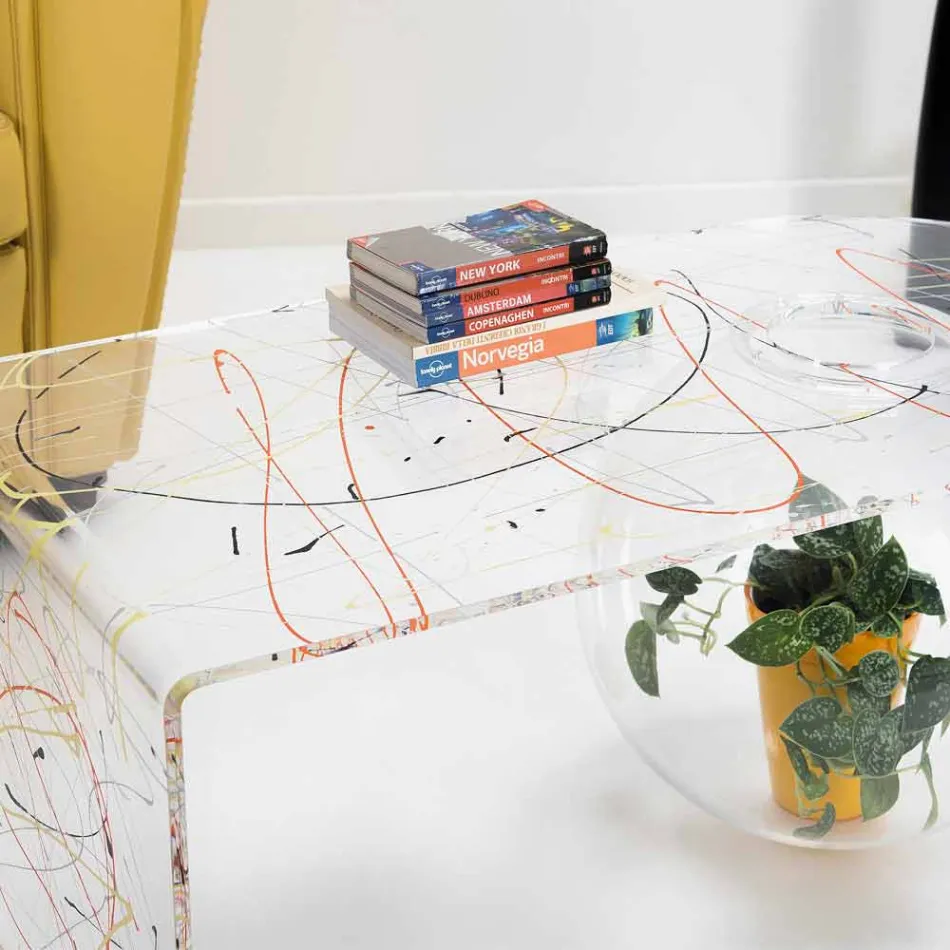 Modern plexiglass bridge table made in Italy, Bolly Viadurini