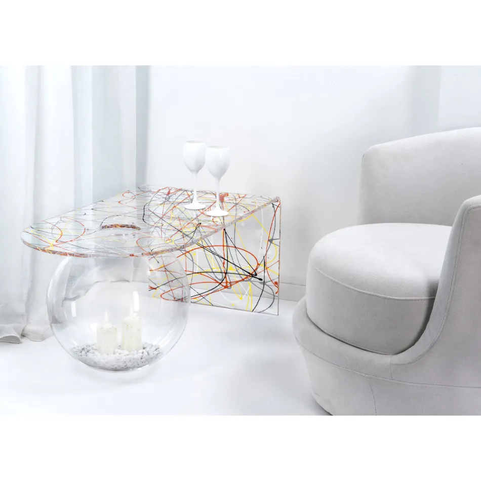 Modern bridge table in plexiglass made in Italy, Bolly Viadurini