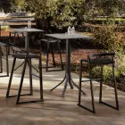 High Outdoor Bar Table with 4 Legs in Aluminum in 2 Colors - Filomena Viadurini