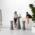 High Round Outdoor Coffee Table in Polyethylene and HPL Made in Italy - Desmond Viadurini