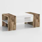 Low Coffee Table for the Living Room in White Wood 3 Finishes - Rames Viadurini