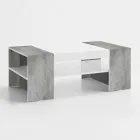 Low Coffee Table for the Living Room in White Wood 3 Finishes - Rames Viadurini
