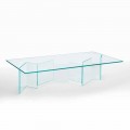 Low Coffee Table in Extra-clear Glass 2 Sizes Made in Italy - Random