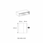 Low Table for Living Room in Smoked Glass and Wooden Drawers 3 Sizes - Mantra Viadurini