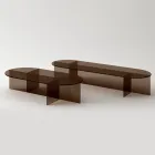 Laris Bronze Glass Coffee Table with a Refined Design Made in Italy Viadurini