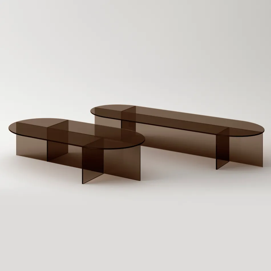 Laris Bronze Glass Coffee Table with a Refined Design Made in Italy Viadurini
