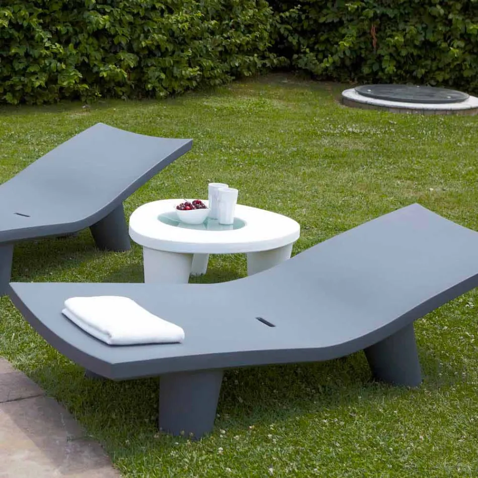 Low table Low Slide Lita Table polyethylene and glass made in Italy Viadurini