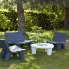 Low table Low Slide Lita Table polyethylene and glass made in Italy Viadurini