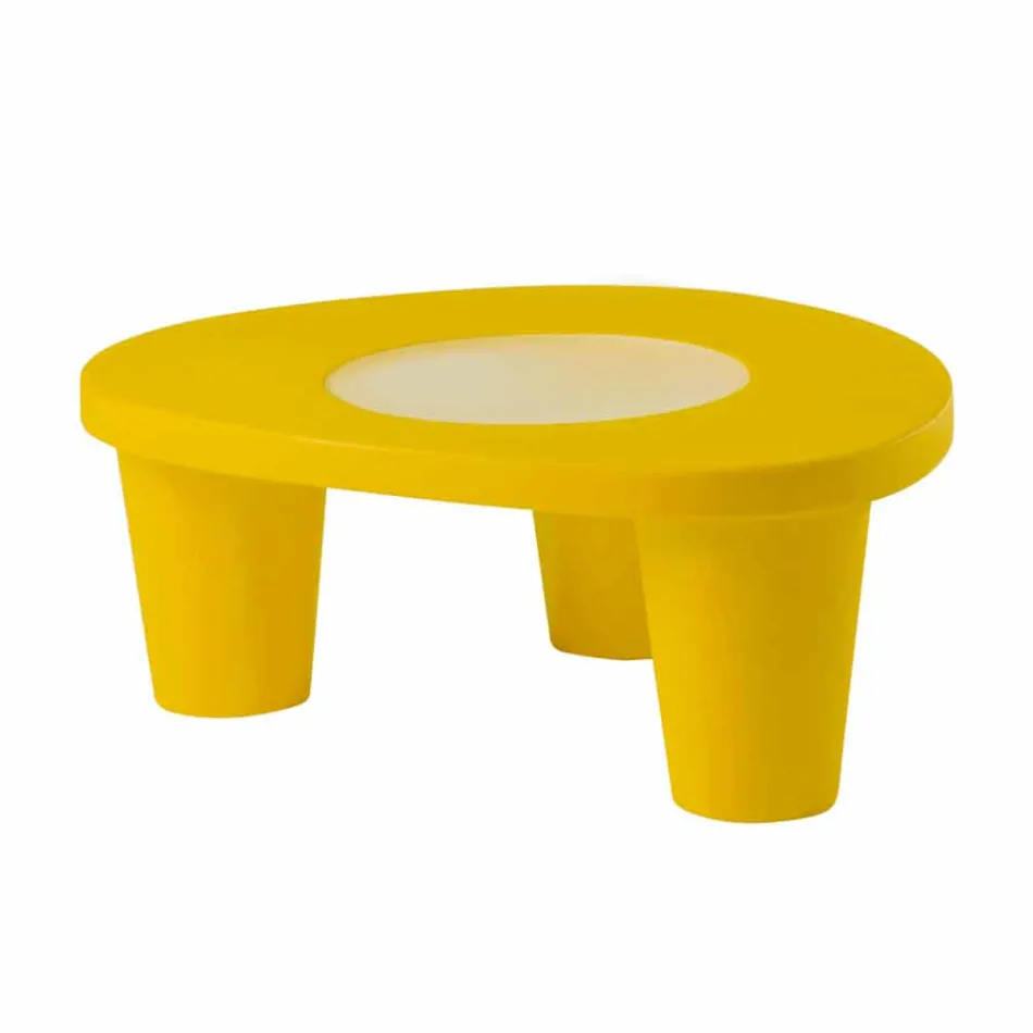Low table Low Slide Lita Table polyethylene and glass made in Italy Viadurini