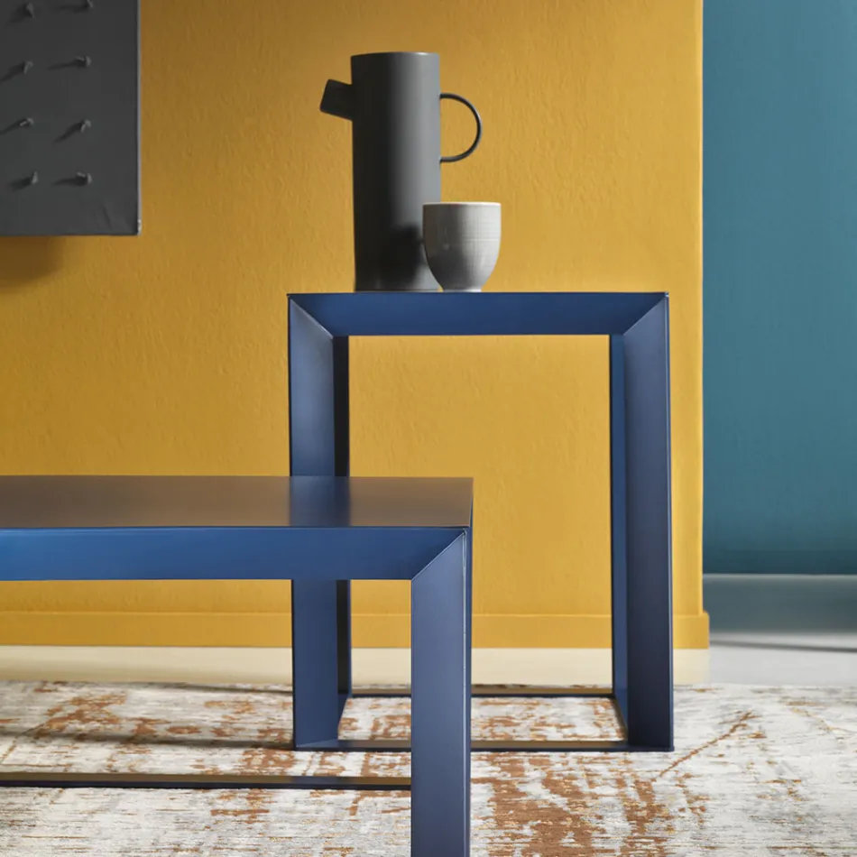 Square Design Metal Coffee Table in 2 Sizes - Josyane Viadurini