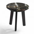 Cocktail table Selmo with gold/black marble top Ø 45 cm, modern design