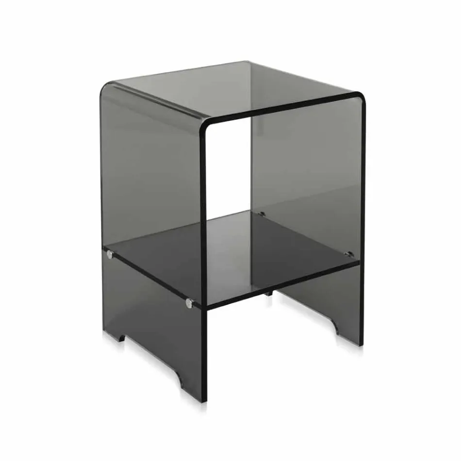 Contemporary Smooth Smoky Coffee Table / Side Table Mimi, made in Italy Viadurini