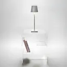Bedside Table in Transparent or Smoked Plexiglass Made in Italy - Lollao Viadurini