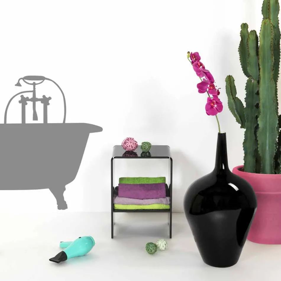 Contemporary black coffee table / nightstand Mimi, made in Italy Viadurini