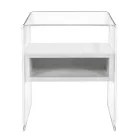 Recyclable Bedside Table in Transparent Plexiglass and Wood - Pascoli Viadurini