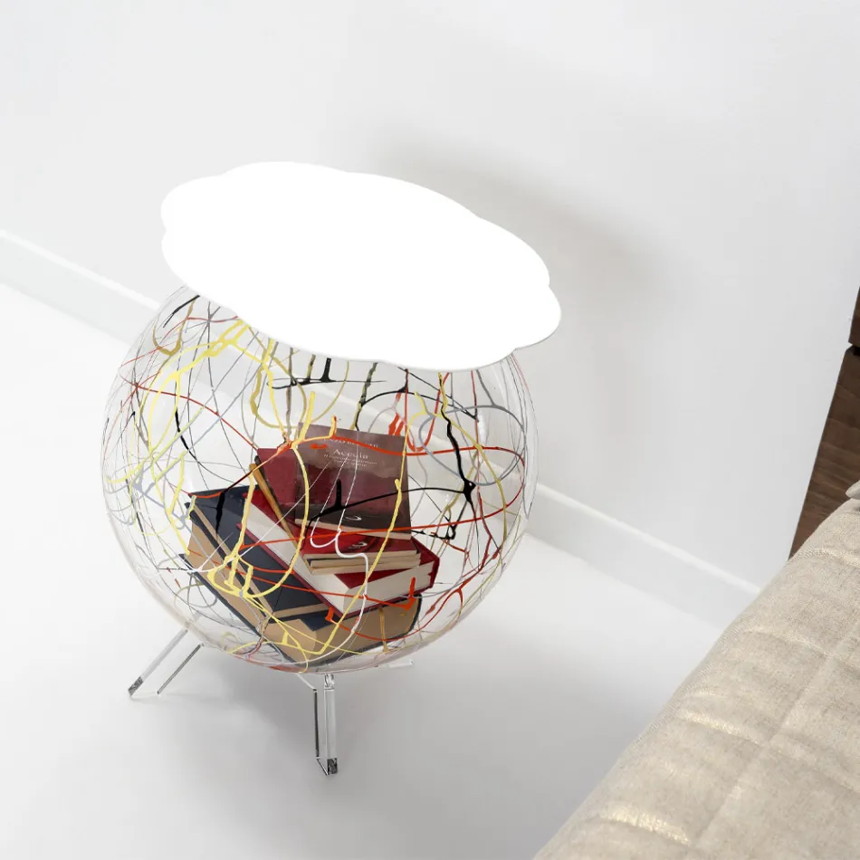 Versatile Bedside Table in Recyclable Colored Plexiglass - Paolone Viadurini