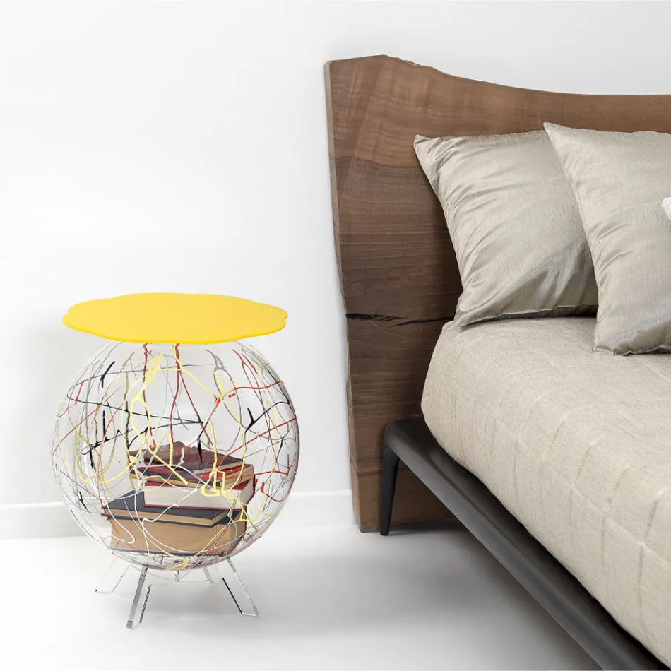 Versatile Bedside Table in Recyclable Colored Plexiglass - Paolone Viadurini