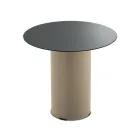 Coffee Table with Metal Base and Ø45 cm Mirror or Glass Top - Flaminia Viadurini