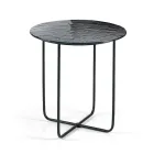 Coffee Table with Mirror and Marble-Effect Ceramic Top Made in Italy - Giusta Viadurini