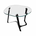 Handmade Coffee Table in Glass and Steel Made in Italy - Marbello Viadurini