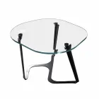Handmade Coffee Table in Glass and Steel Made in Italy - Marbello Viadurini