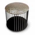 Coffee Table in Forged Crystal and Metal Made in Italy - Montebianco