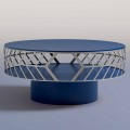 Modern Low Design Coffee Table Blue or Burgundy with Ring - Lok
