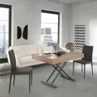 Modern Transformable Coffee Table in Wood and Metal Made in Italy - Fabio Viadurini