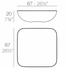 Pillow Vondom outdoor coffee table, modern design, 67x67 cm Viadurini