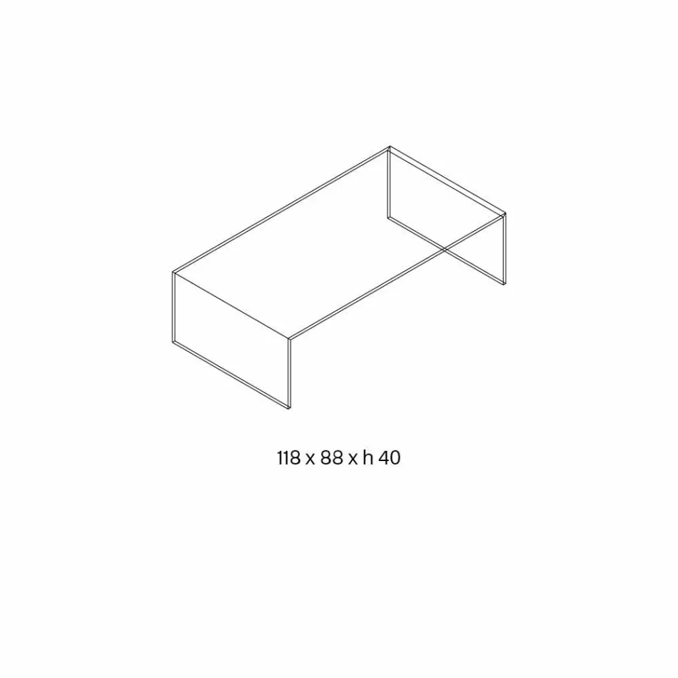 Rectangular Coffee Table in Extralight Glass Made in Italy - Nodino Viadurini