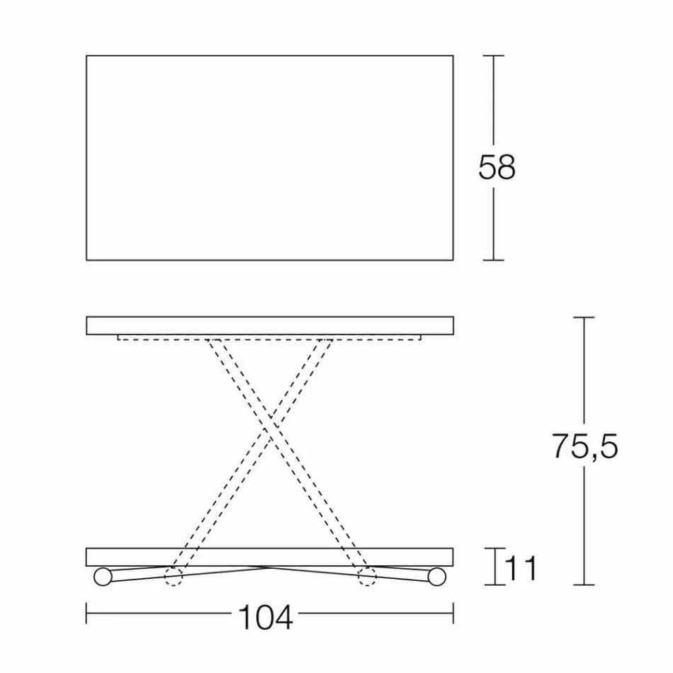 Coffee Table Convertible into a Made in Italy Design Kitchen Table - Genio Viadurini