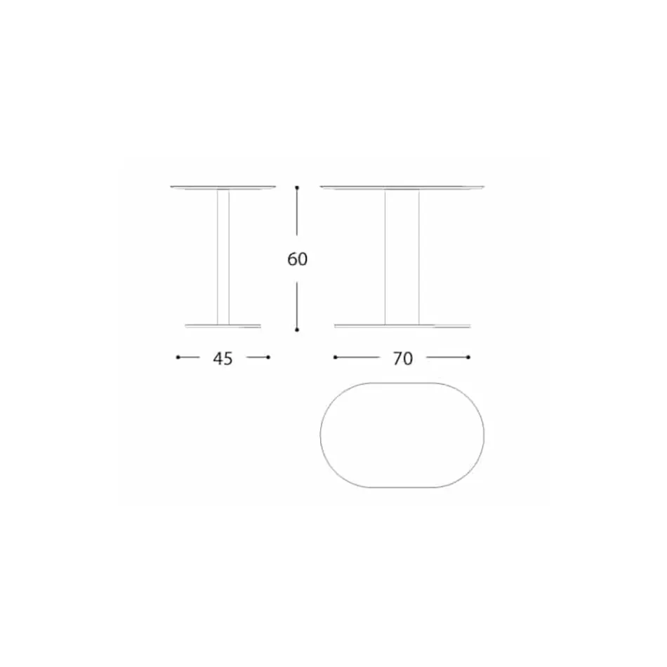 Aluminum and Steel Outdoor Coffee Table Made in Italy - Plinto by Varaschin Viadurini