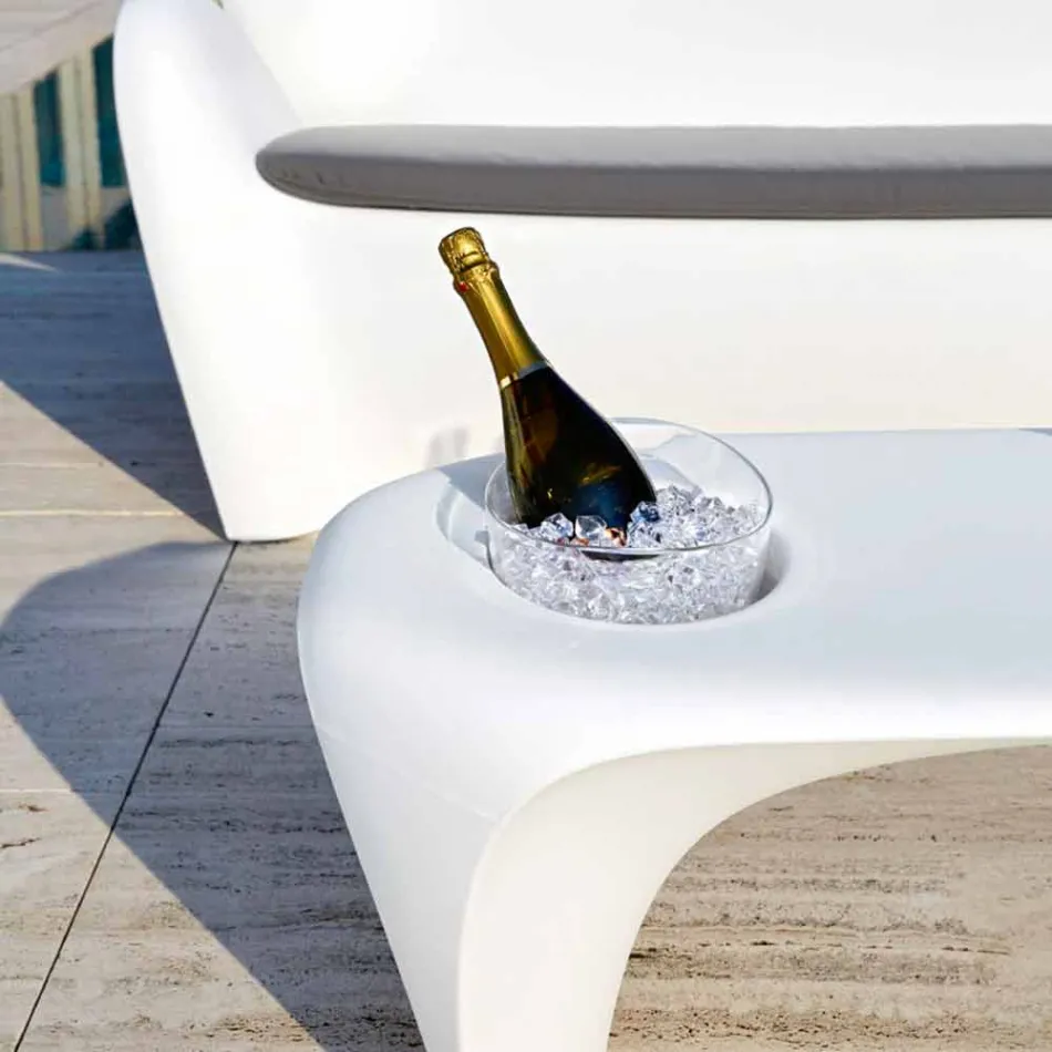 Outdoor or Indoor Coffee Table with Spumantiera, 2 Piece Design - Lily by Myyour Viadurini