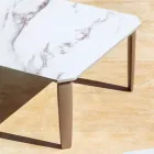 Square Outdoor Coffee Table in Aluminum and High Quality Stoneware - Filomena Viadurini