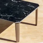 Square Outdoor Coffee Table in Aluminum and High Quality Stoneware - Filomena Viadurini
