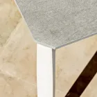 Square Outdoor Coffee Table in Aluminum and High Quality Stoneware - Filomena Viadurini