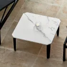 Square Outdoor Coffee Table in Aluminum and High Quality Stoneware - Filomena Viadurini
