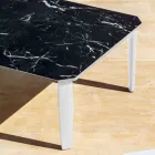 Square Outdoor Coffee Table in Aluminum and High Quality Stoneware - Filomena Viadurini